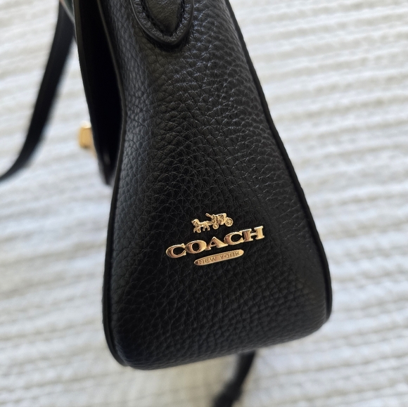 Coach C1557 Marlie Top Handle Leather Satchel/Shoulder Bag in Black - Picture 6 of 11